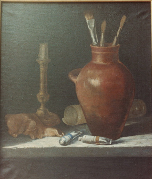 Still Life Artist Oils & Brushes, c.1986